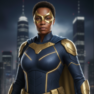 Blue Gold Superhero